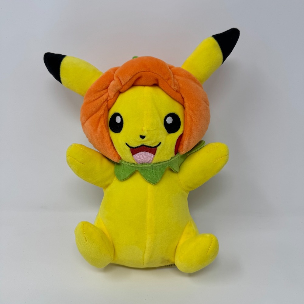 Pokemon 9" Halloween Pikachu Stuffed Plush - Pumpkin Jack-O-Lantern Hat